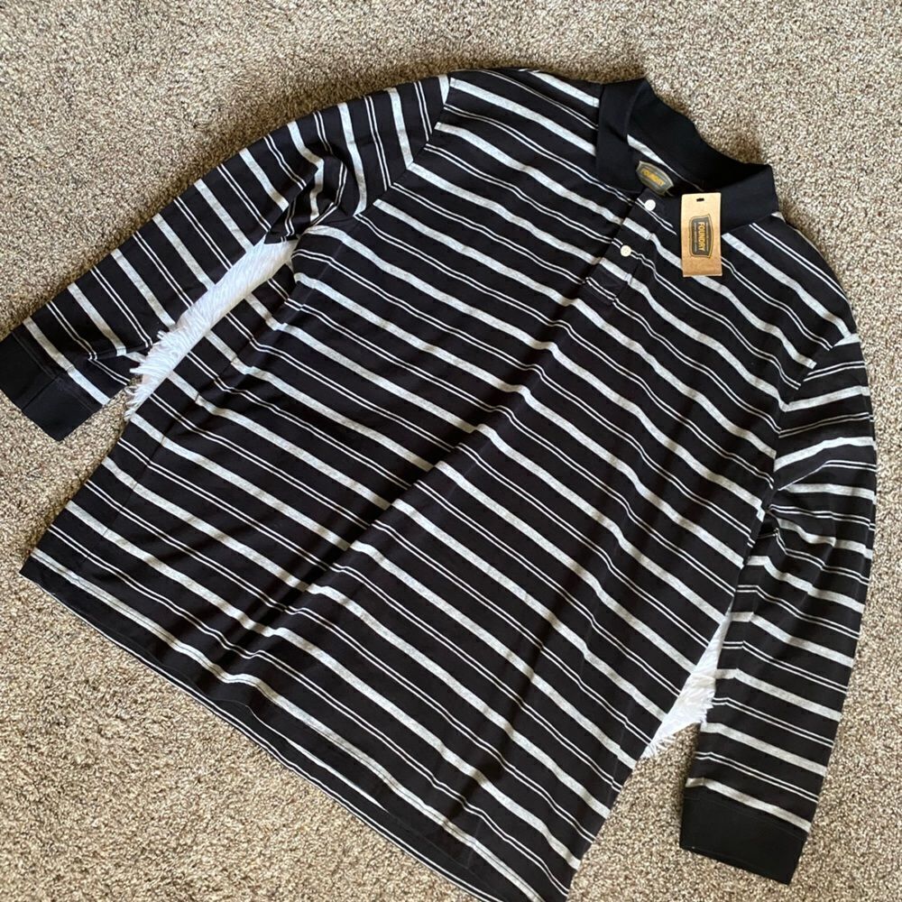 The foundry Supply Co Striped‎ Long Sleeve Polo Shirt New Mens Size 2XL